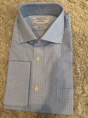 Charles Tyrwhitt Pale Blue Windowpane Dress Shirt
